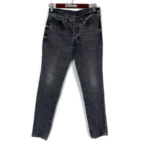 Levi's Made and Crafted Premium Twig High Rise Slim Button Fly Jeans Black Sz 27